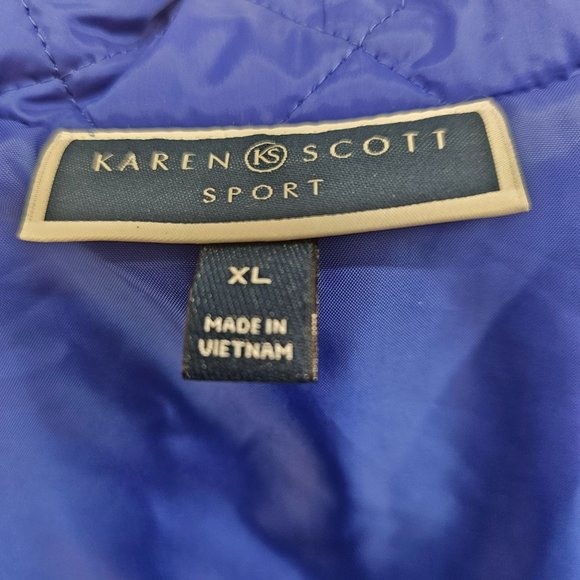 Karen Scott Sport Blue Sleeveless Full Zip Puffer Vest in Size XL - Picture 9 of 12